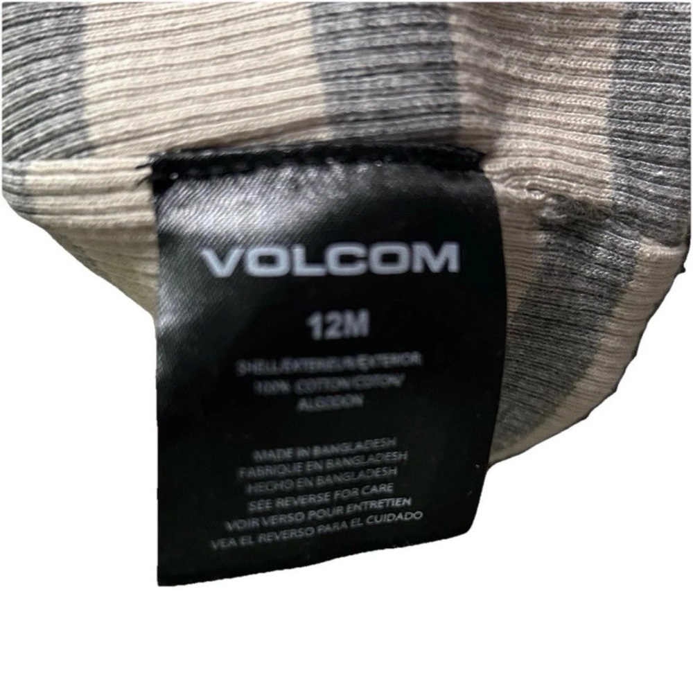 Volcom Baby Beige Grey Striped Beanie Hat Size 12 Months - Picture 3 of 3